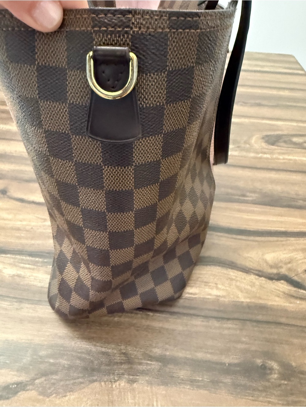 Louis Vuitton Damier Ebene Tote with Pink Center Panel - Picture 12 of 15